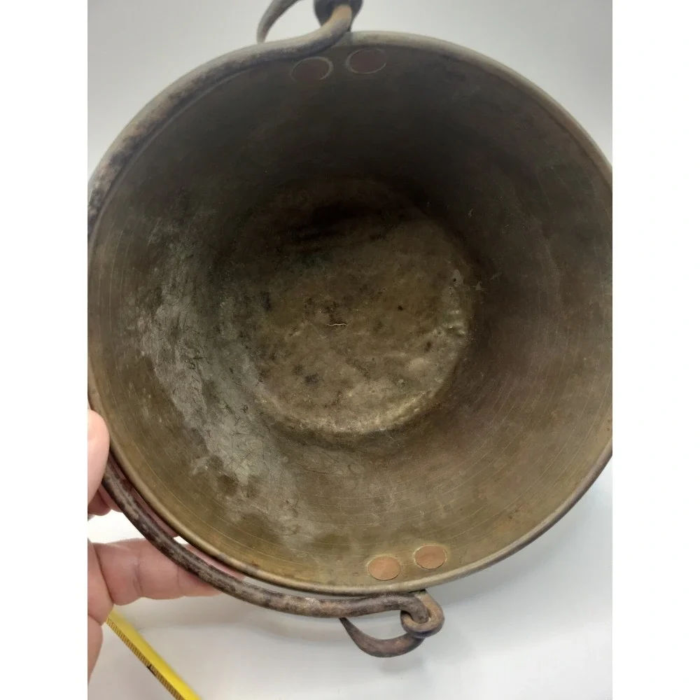 Antique HW Hayden‎ Spun Brass Bucket Pail 1851 Patent Ansonia As Is Decor